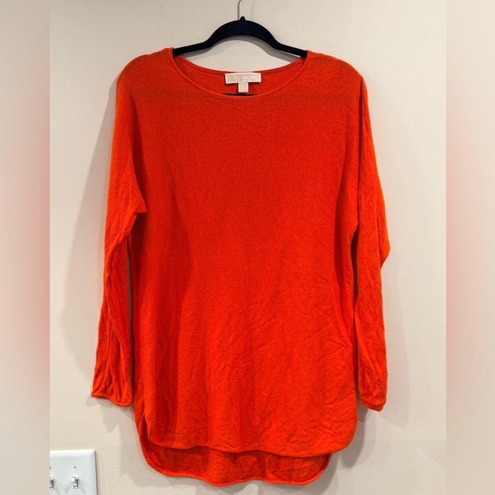 🔥Michael Kors Women's Orange Long Sleeve Top Size M EUC🔥